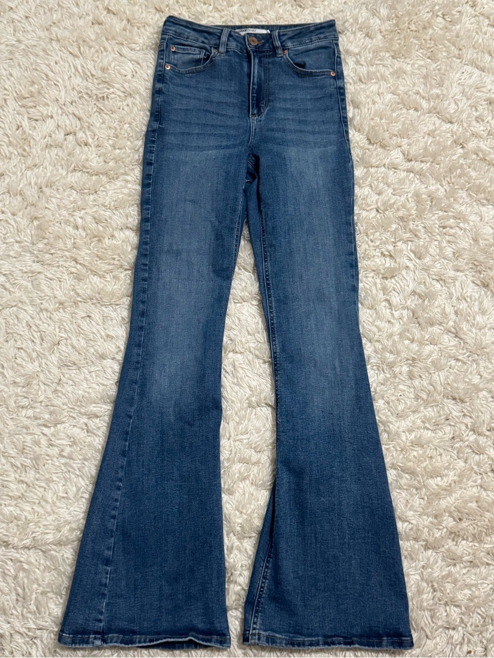 Garage Dark Blue High-Rise Flare Jeans